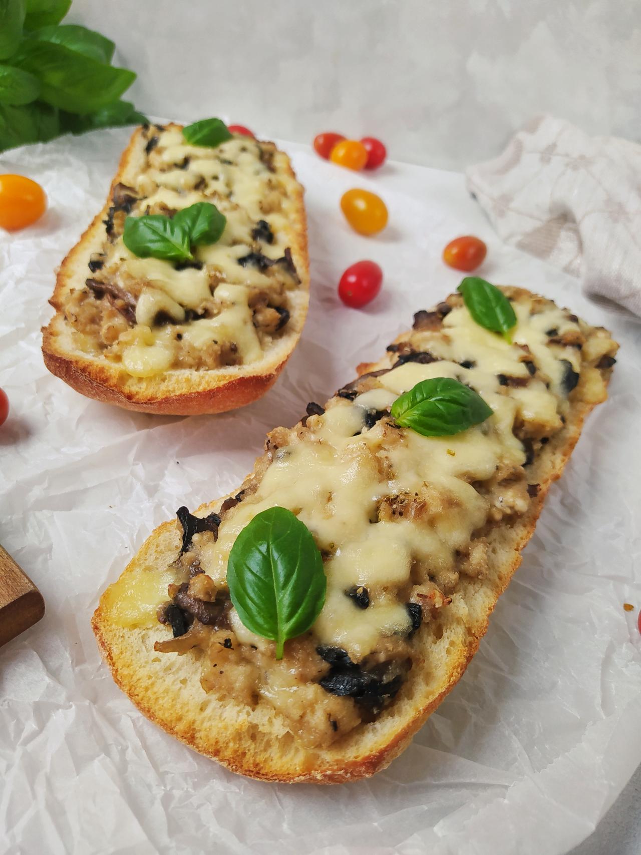 Fit zapiekanka z pieczarkami